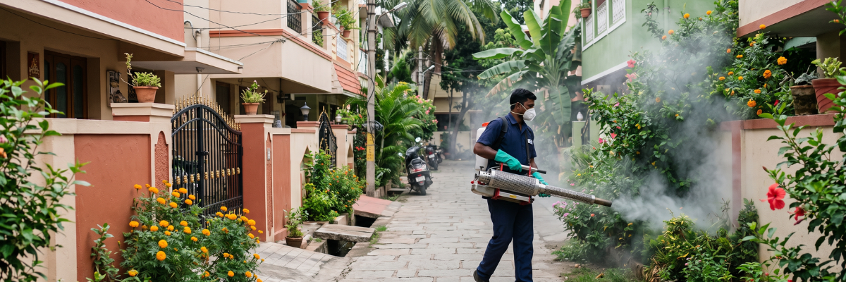 Mosquito breeding source treatment in Coimbatore