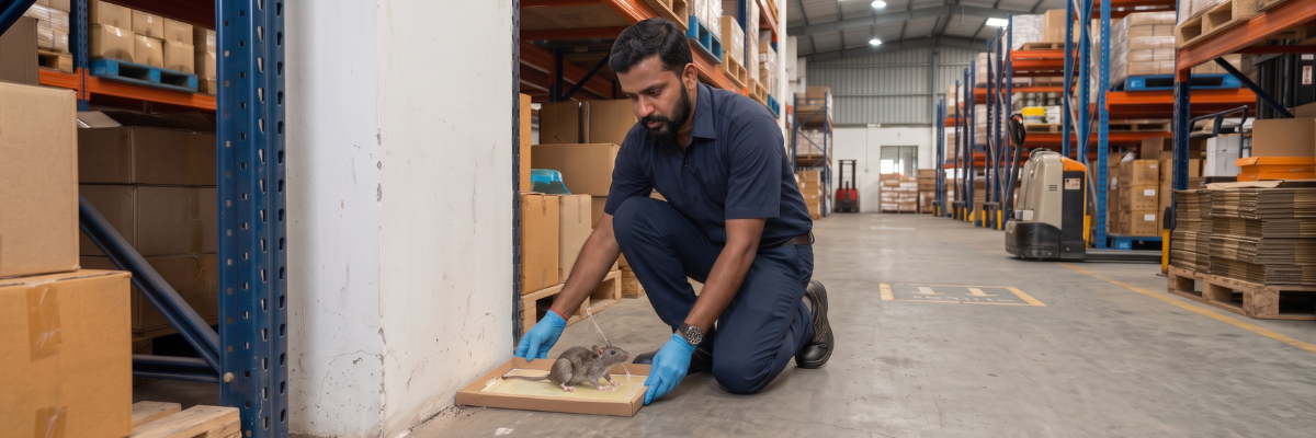 Signs of rats or mice in a warehouse in Coimbatore